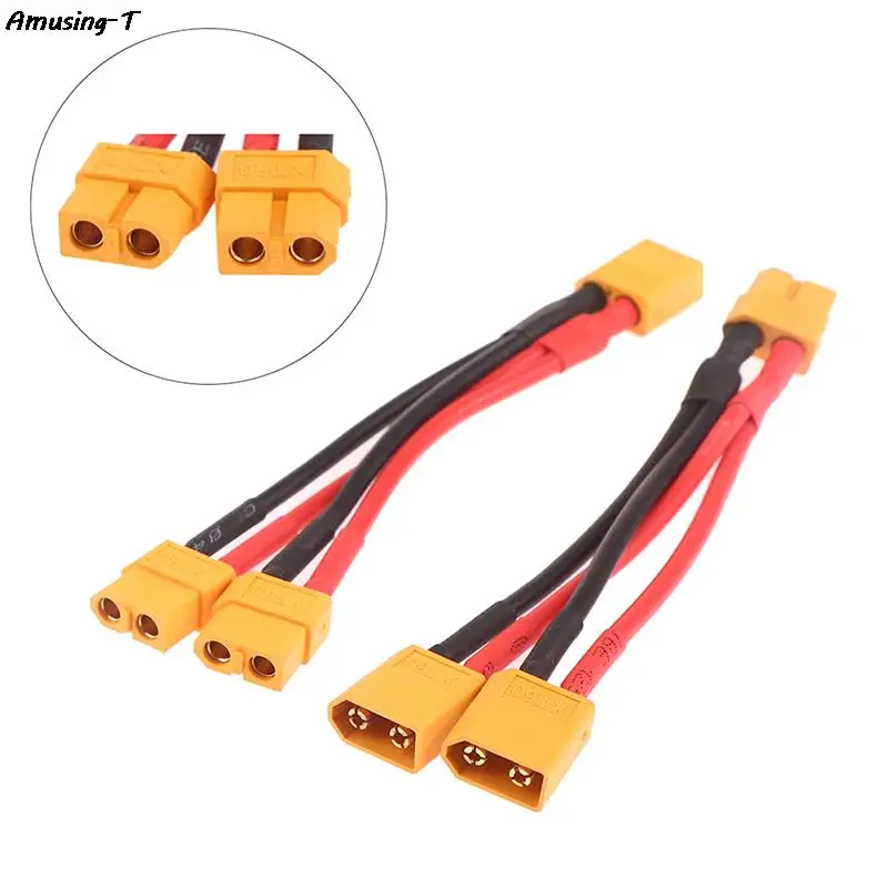 

New Male Female Cable Dual Extension Y Splitter 3-Way 14AWG Silicone Wire XT60 Parallel Battery Connector For RC Motor 1pc