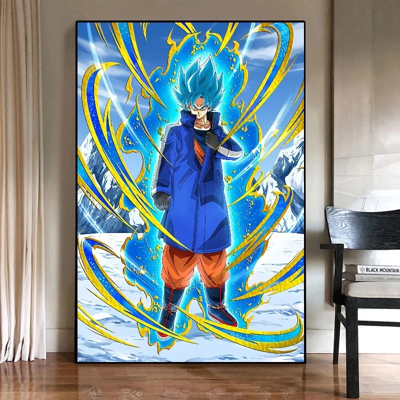  Goku SSJ Blue Anime Manga Canvas Art Poster and Wall