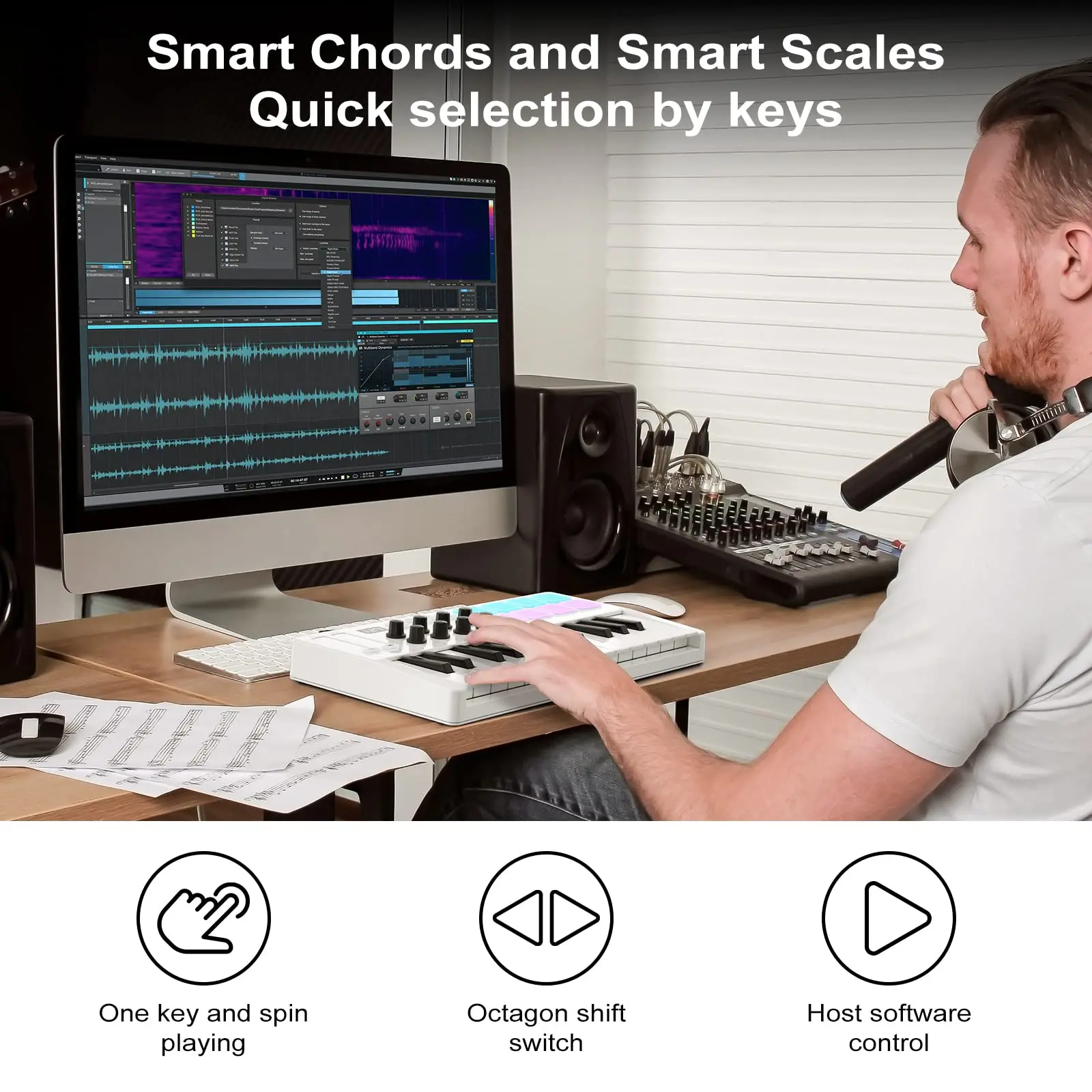 M-WAVE 25 klucz USB klawiatura MIDI kontroler z 8