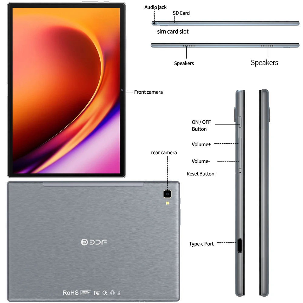 تابلت 10.1 بوصة 8GB RAM 256GB أندرويد 13