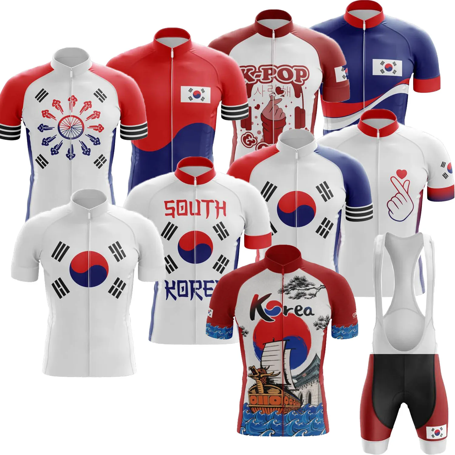 SouthKoreaCyclingTeamJerseySet2023SummerMensCyclingClothing