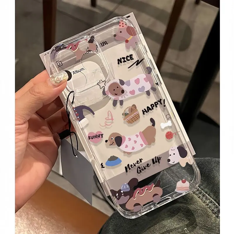 Adorable Dachshund Clear TPU Phone Case - Protective and Stylish Back Cover
