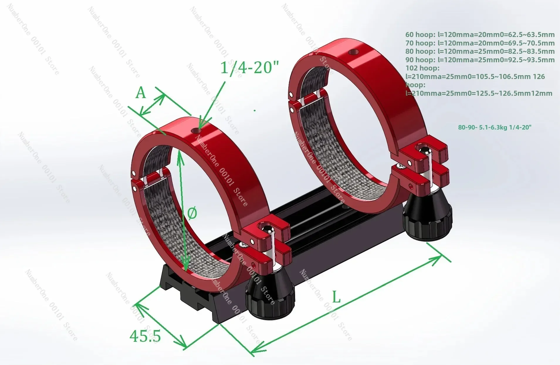 63-230mm Heavy Duty Telescope Mirror Mounting Ring Precision Aluminum Clamp for Astronomical Tube Optics