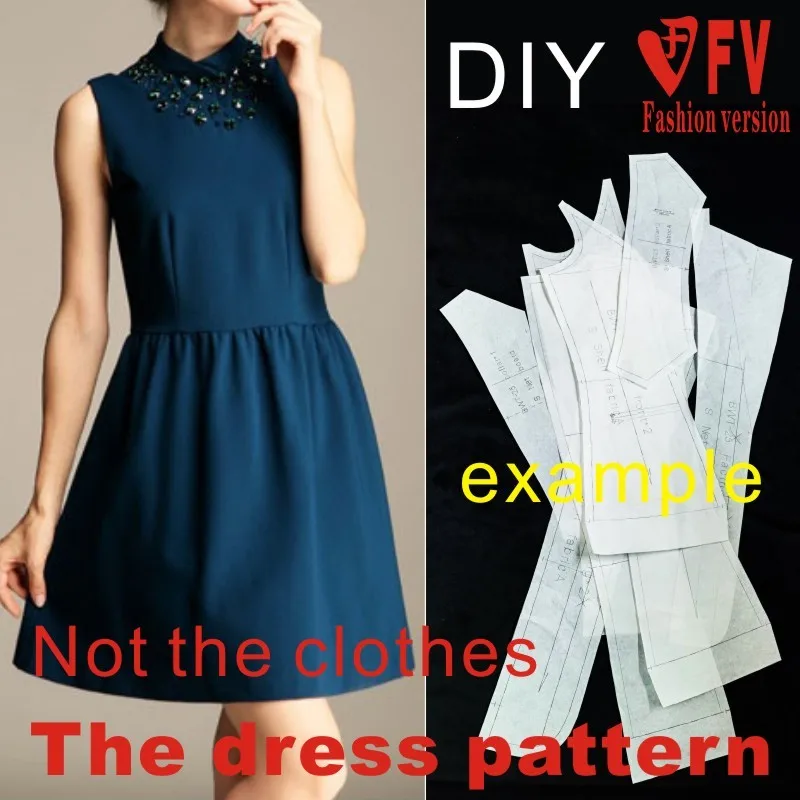 The dress Dresses Sewing Pattern cutting drawing BLQ-29