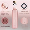 1L Water Bottle with Time Marker 32 OZ Fitness Sports Outdoor Travel Portable Leakproof Drinkware BPA Free Frosted Drink Bottles 4