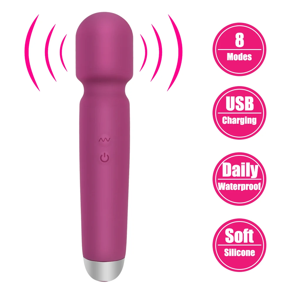 21cm Magic Wand Vibrator for Women Clitoris Nipple Stimulator Vaginal Anal Plug Dildo Female Masturbator Erotic Product Sex Toys