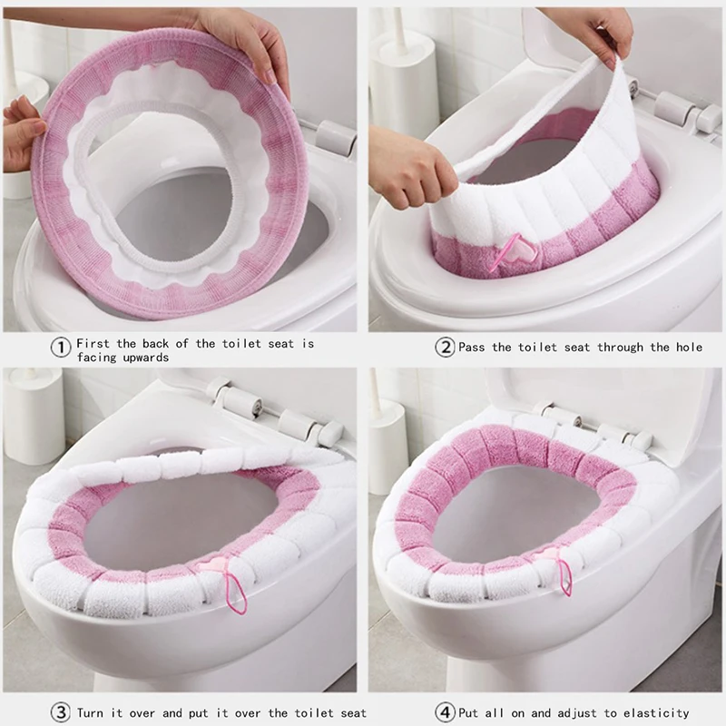 Toilet Seat Cover New 1Pc Bathroom Toilet Seat Cover Soft Warmer Washable Mat Cover Pad Cushion Seat Case Toilet Lid Accessories Bath Home