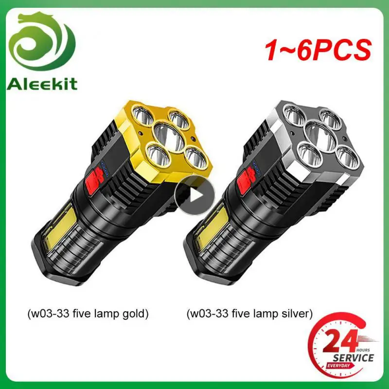 

Суперъяркий фонарик, USB Перезаряжаемый фонарик, фонарик для улицы, водонепроницаемый фонарик с большим радиусом действия, Мощный тактический фонарик, 1 ~ 6 шт.