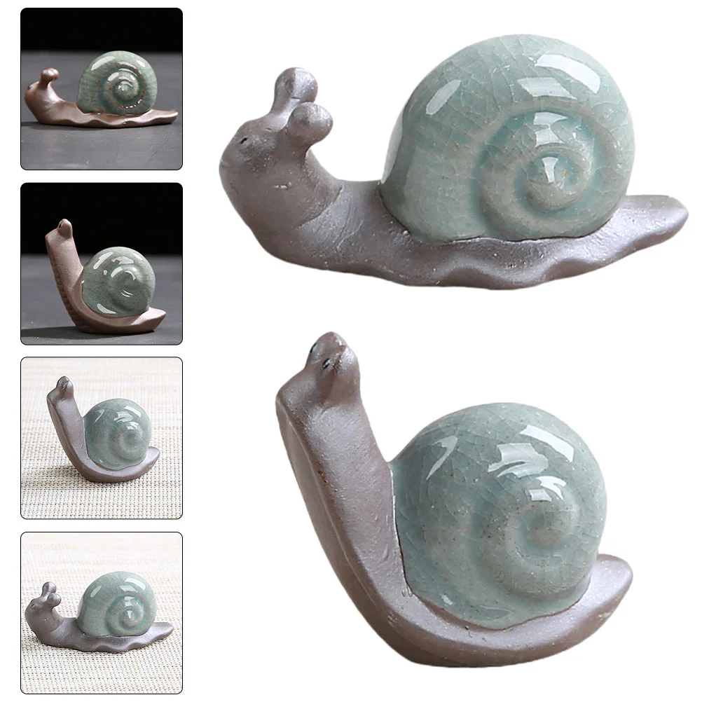 

Doitool 2Pcs Ornaments Japanese Car Accessories Outdoor Decor Plush Miniature Snail Ornament Miniature Snail Figures Lawn