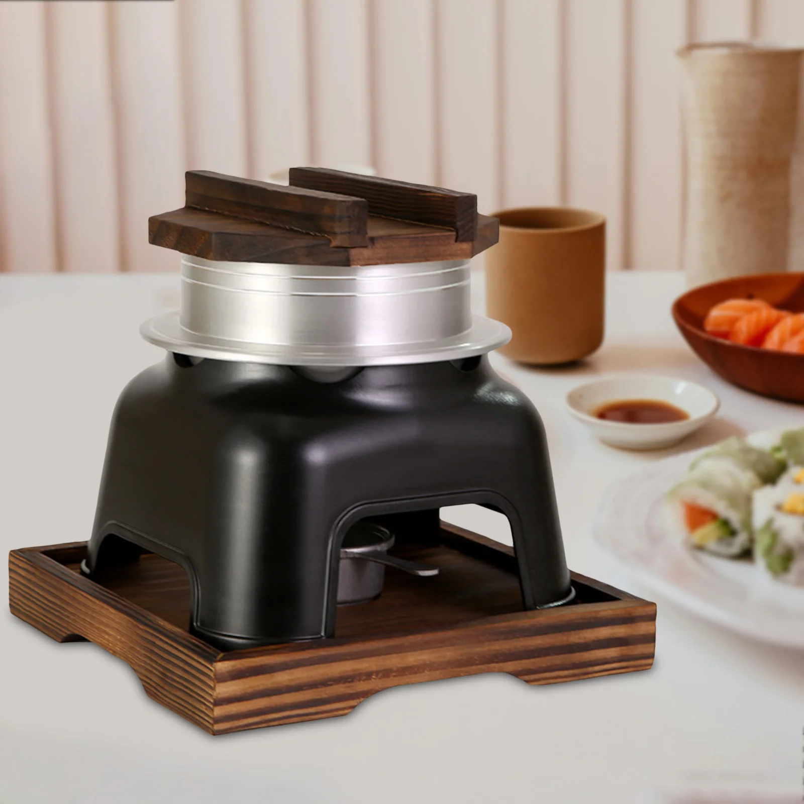 Japanese Alcohol Stove Cooking Pot Portable Steaming Rice Cooking Oolong Pot Outdoor Cooking Artifact Cooking Aluminum Pot 3