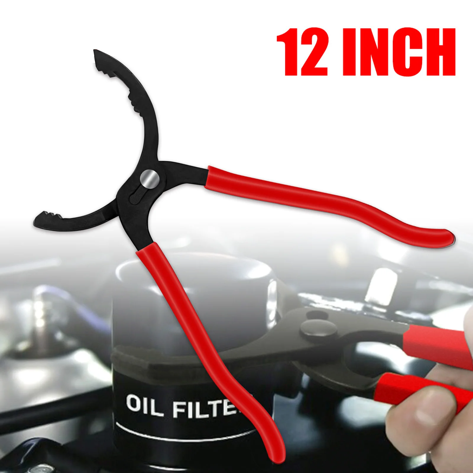 12" Adjustable Oil Filter Pliers, Wrench Adjustable Oil Filter Removal Tool Ideal For Engine Filters Conduit & Fittings