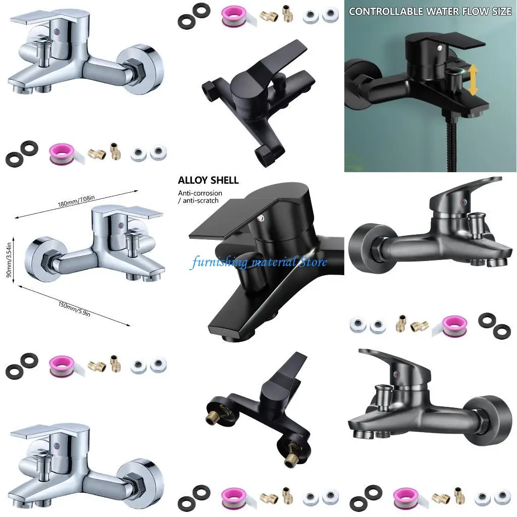 Y5GD โลหะผสมสังกะสีห้องน้ำก๊อกน้ำติดผนังร้อนเย็นน้ำแตะเดี่ยวก๊อกน้ำอ่างอาบน้ำสำหรับ Home และโรงแรม 1