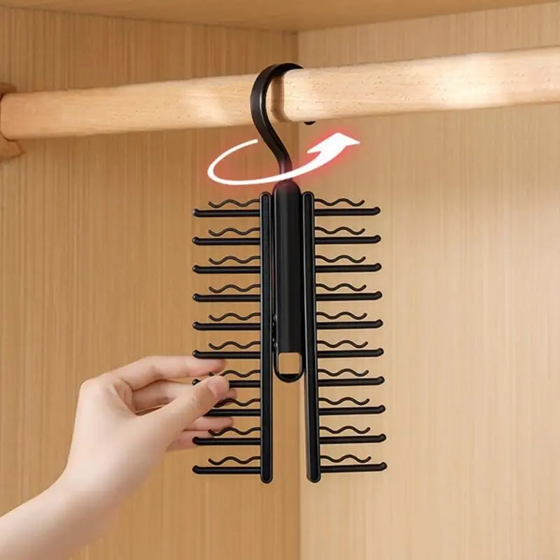 Professional Tie Storage Hanger Organizers with 20 Positions for Easy Selection 3