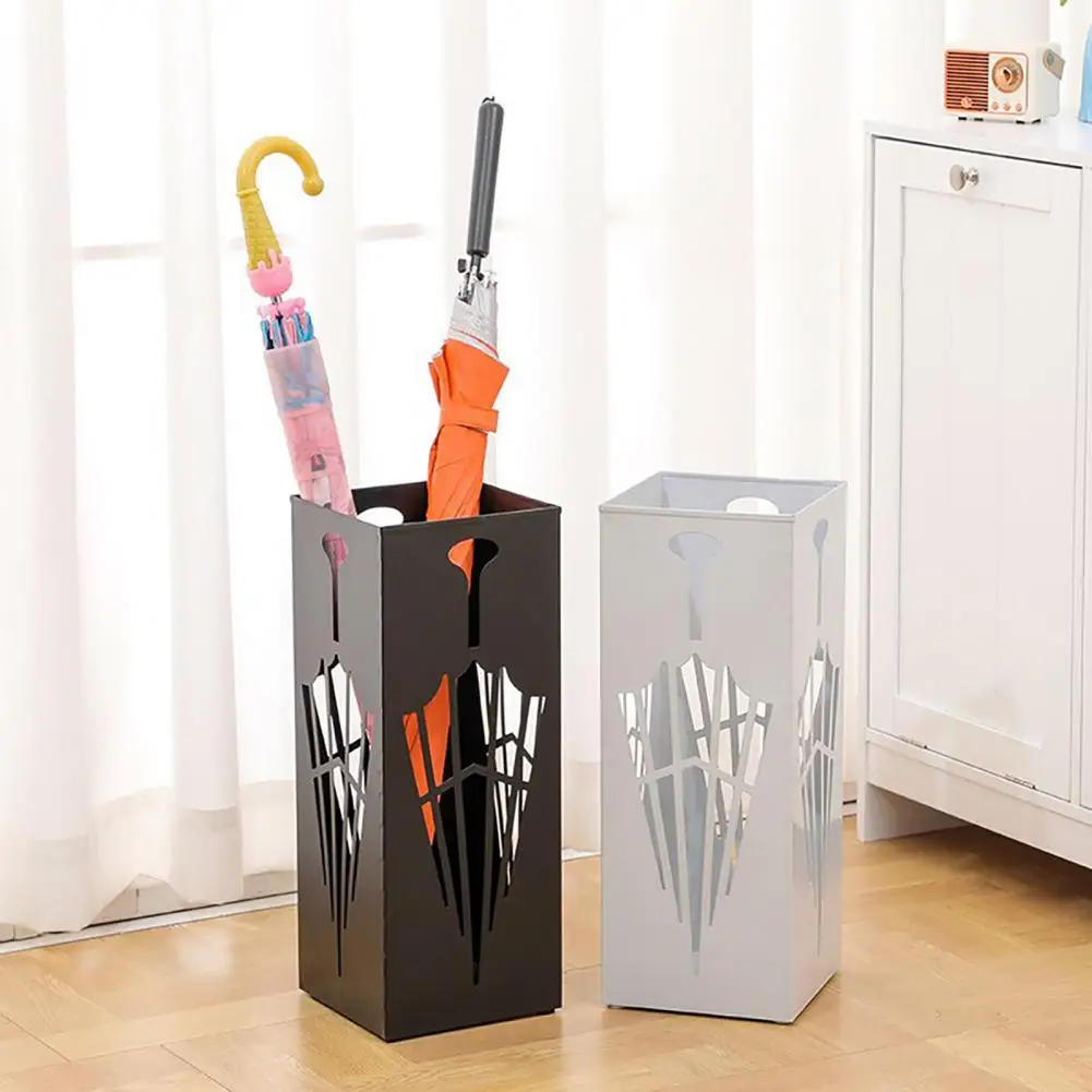 Metal Umbrella Stand Storage Rack Large Capacity Hollow Design Rustproof Indoor/Outdoor Small Large Umbrella Holder