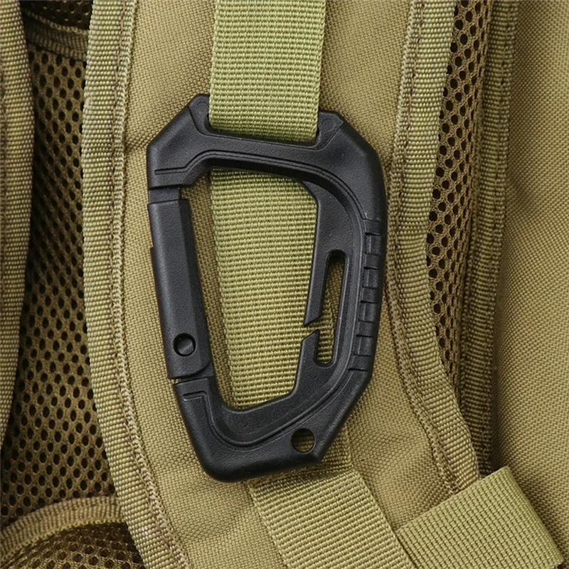 1 Stück Großer D-förmiger Kunststoff-Stahl Taktischer Molle Schnellhaken Aufhängeschnalle Clip für Outdoor Camping Rucksack Tasche EDC Werkzeug Zubehör – Detail 8