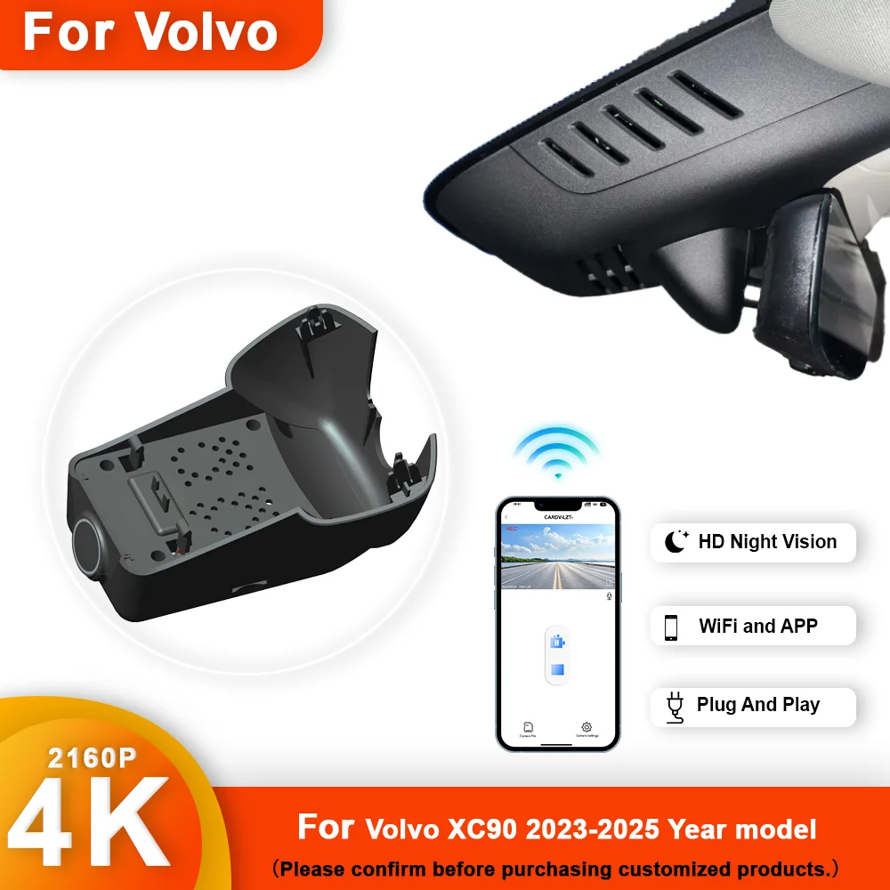 4K HD 2160P Plug and play DashCam For Volvo XC90 to Year model Front and Rear WIFI Car DVR Dash Cam APP control