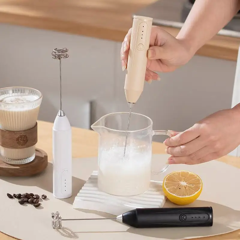 ماكينة صنع قهوة الحليب الكهربائية، رغوة الحليب، مضرب البيض القابل لإعادة الشحن بثلاث سرعات، ماكينة مربى المشروبات المحمولة، خلاط المطبخ