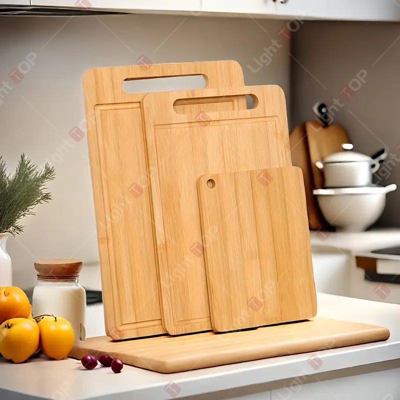 Double-Sided Wooden Chopping Board with Handle 1