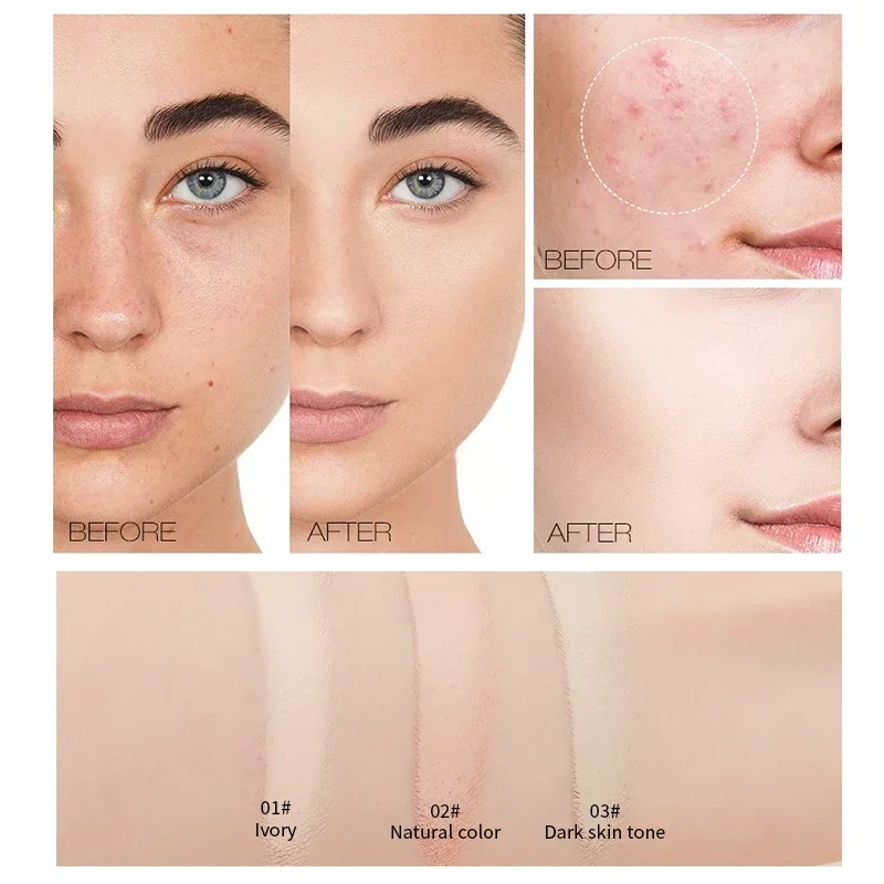 Concealer Palette Liquid Foundation Cream Covers Acne Dark Circles Moisturizing Waterproof Long Lasting Face Cosmetics 4