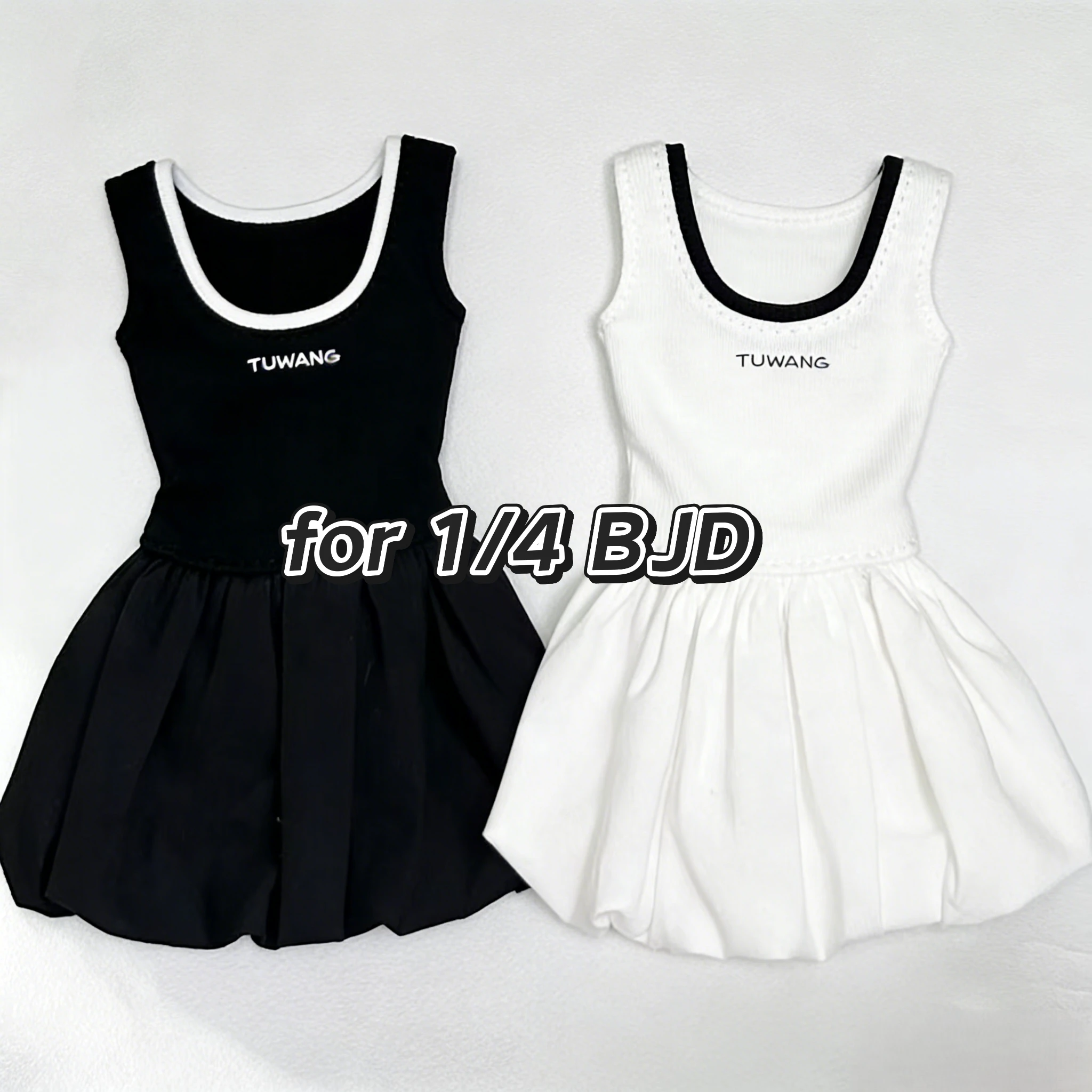 1/4 BJD Doll Clothes Baby Clothes Dress Sport Letters Vest Flower Bud Skirt