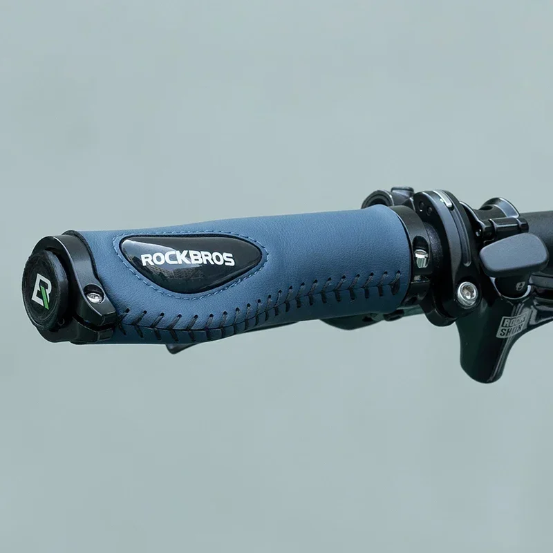 ROCKBROS Cycling Handlebar Rubber Grips Anti-skid Shock-absorbing Soft Bike Accessories MTB Bicycle Grips Bike Double Lock