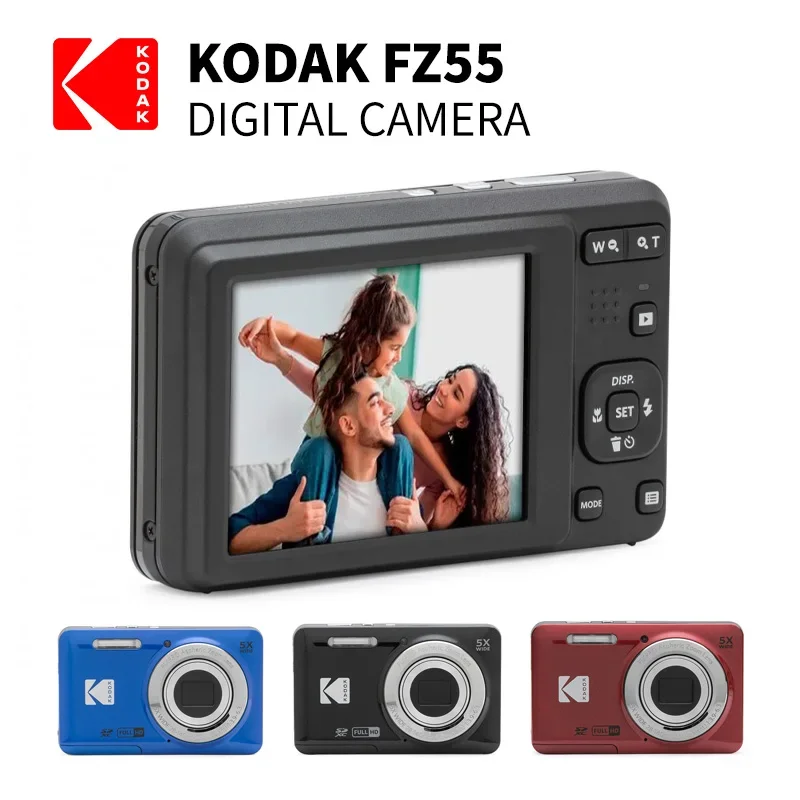 KODAK PIXPRO FZ55-RD 16MP Digital Camera 5X Optical Zoom 28mm Wide Angle 1080P Full HD Video 2.7" LCD Vlogging Camera digital camera