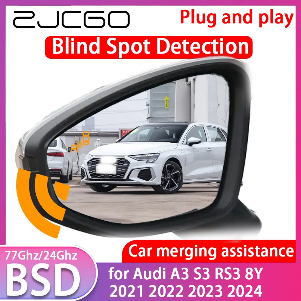 ZJCGO for Audi A3 S3 RS3 8Y Blind Spot Detection Car BSD BSA BSM System Driving Warning Radar Alert Mirror