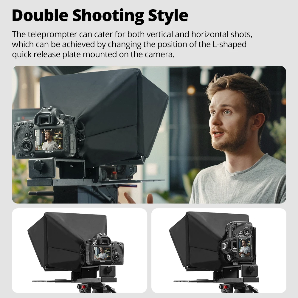 Ambitful T14Pro 대형 스크린 프롬프터 전문 인터뷰 접이식 텔레프롬프터 스마트폰 DSLR 카메라 라이브 비디오 녹화