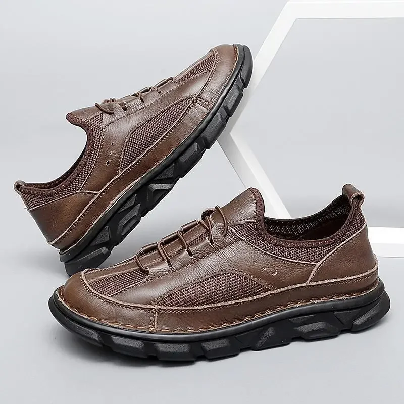 

Loafers Leather Cowhide Casual Leather Shoes Soft Leather Soft Bottom Slip-on Moccasins All-Matching