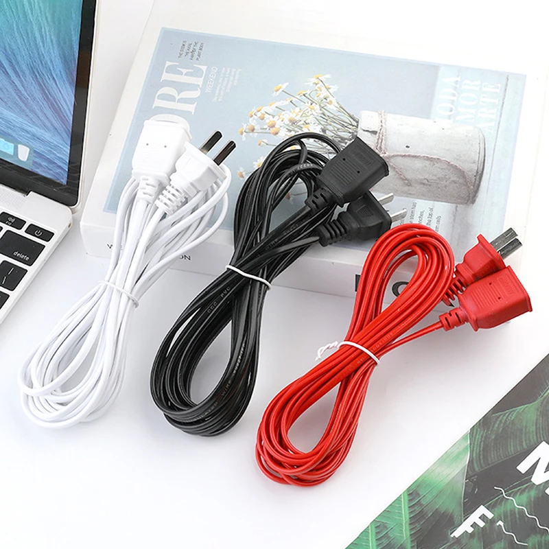 1pcs AC Power Cord White Black Red Line With ON/OFF Switch Button Cables Wire Two-pin Plug Cable Extension Cords Adapter