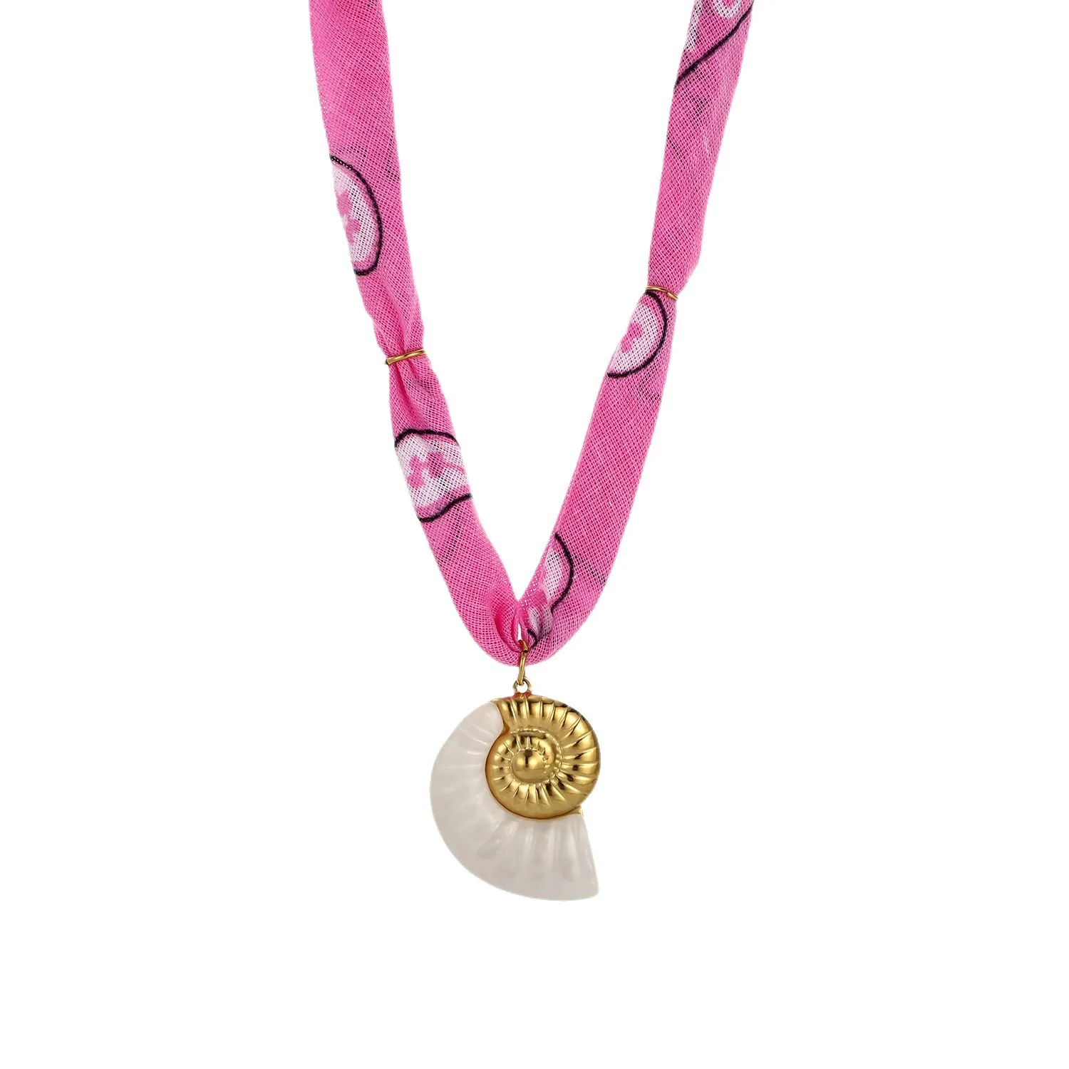 Hot Sale Oversize Starfish Pendant Scarf Necklace for Women Texture Shell Flower Coral Sun Pendant Clavicle Choker Charm Jewelry