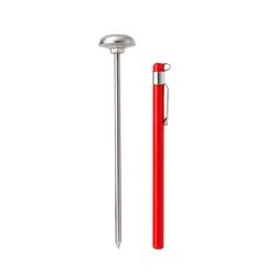Stainless Steel Pen Style Instant Read Thermometer for Kitchen and Food Prep (Red)