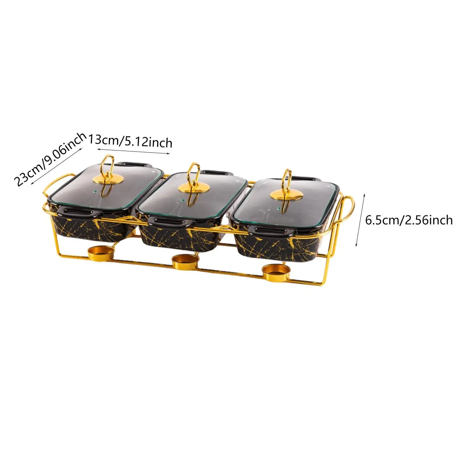 et Serving Set with Glass Lid And Warming Trays for Events And Gatherings