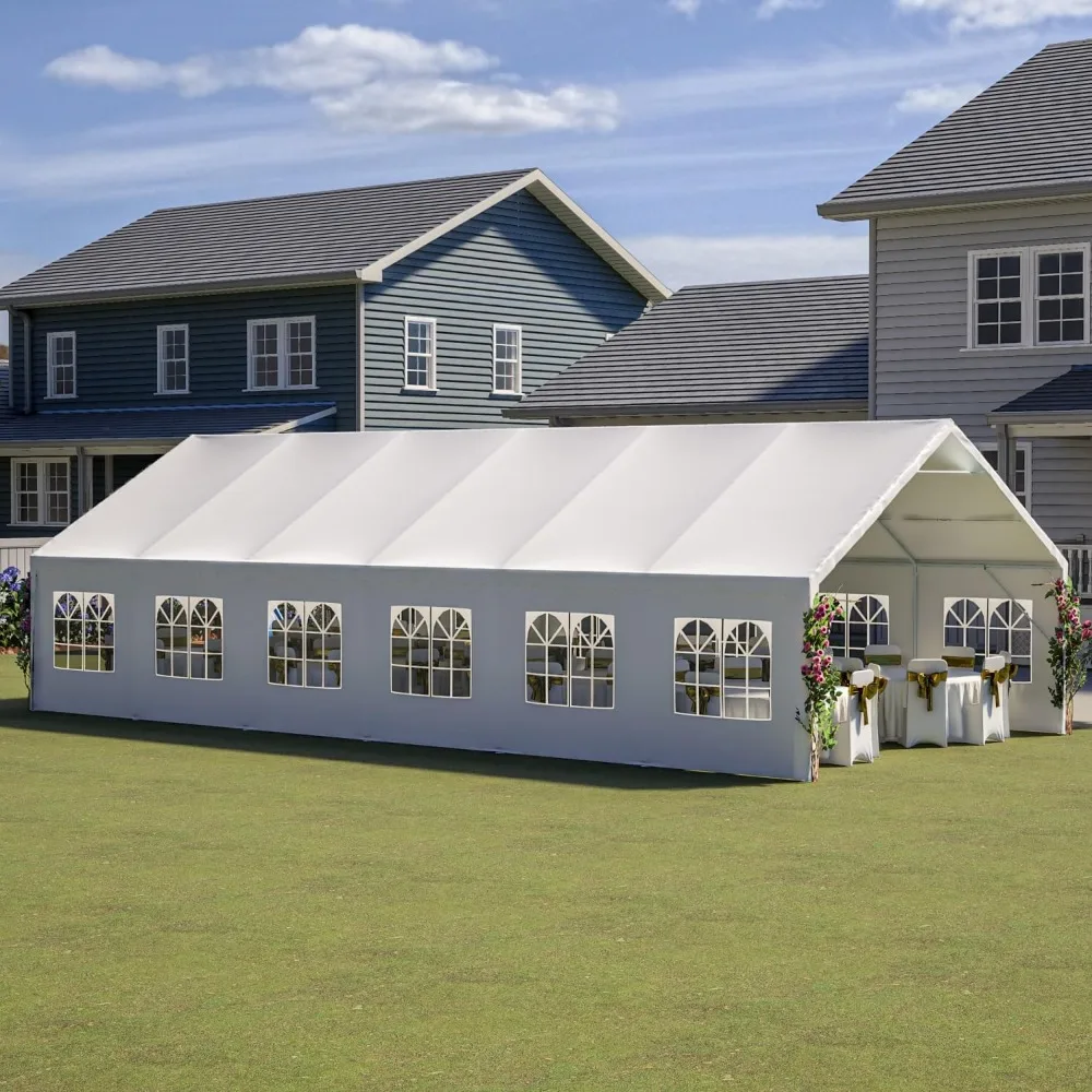 Party Tent-Heavy Duty Upgraded Galvanized Frame, Outdoor Wedding Gazebo Shelter Canopy, Removable Sidewalls,
