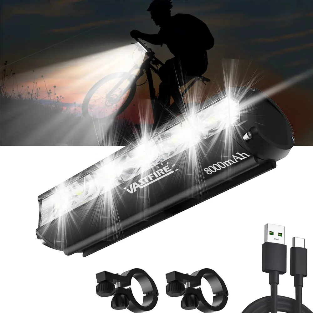 

Bicycle Light Front Headlights 6000Lumen Bike Light 8000mAh Waterproof Flashlight USB Charging MTB Road Cycling Lamp Accessories