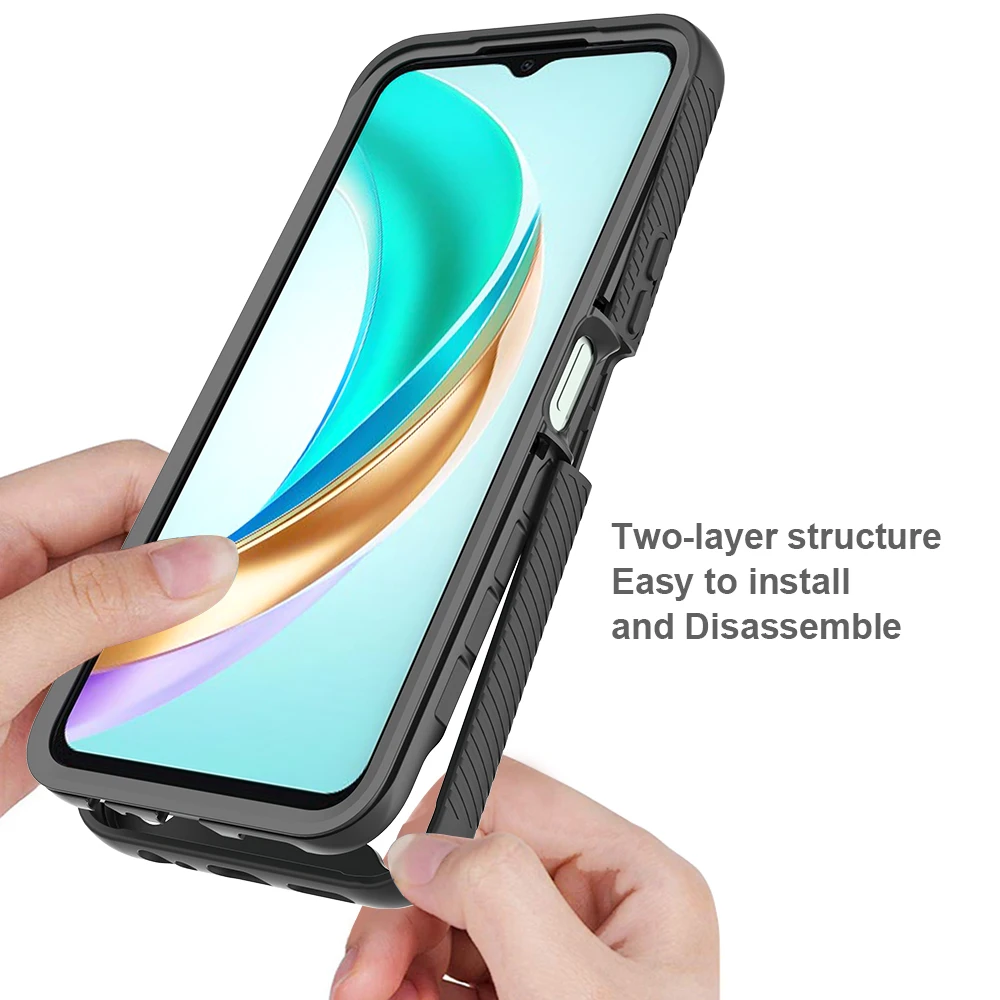 Luxury 3-in-1 Clear Hybrid Armor Shockproof Case with Heavy Duty Protection