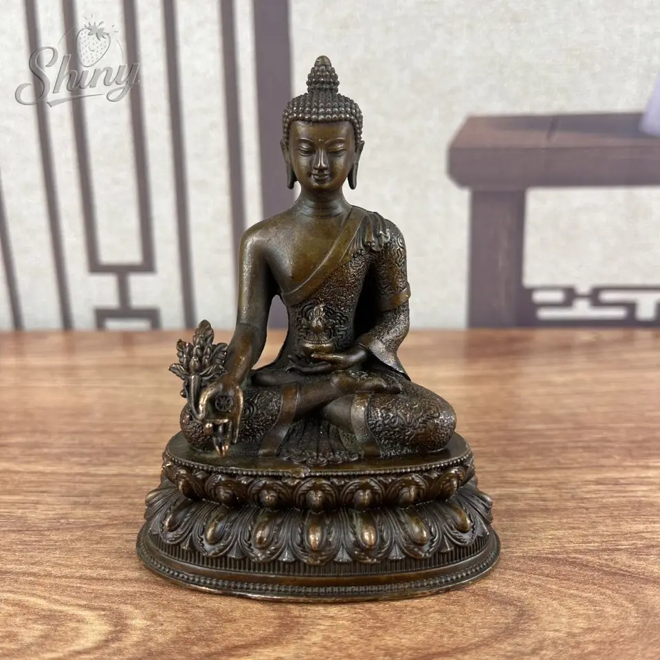 アンティーク仏像中国チベット青銅彫刻薬仏風水宗教装飾品 - AliExpress 15