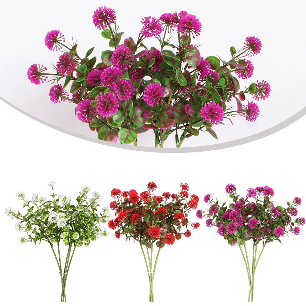 

5pcs Artificial Flower Dandelion Flower Ball DIY Home Wedding Decoration Bouquet Silk Fake Flowers Valentines Day Decor