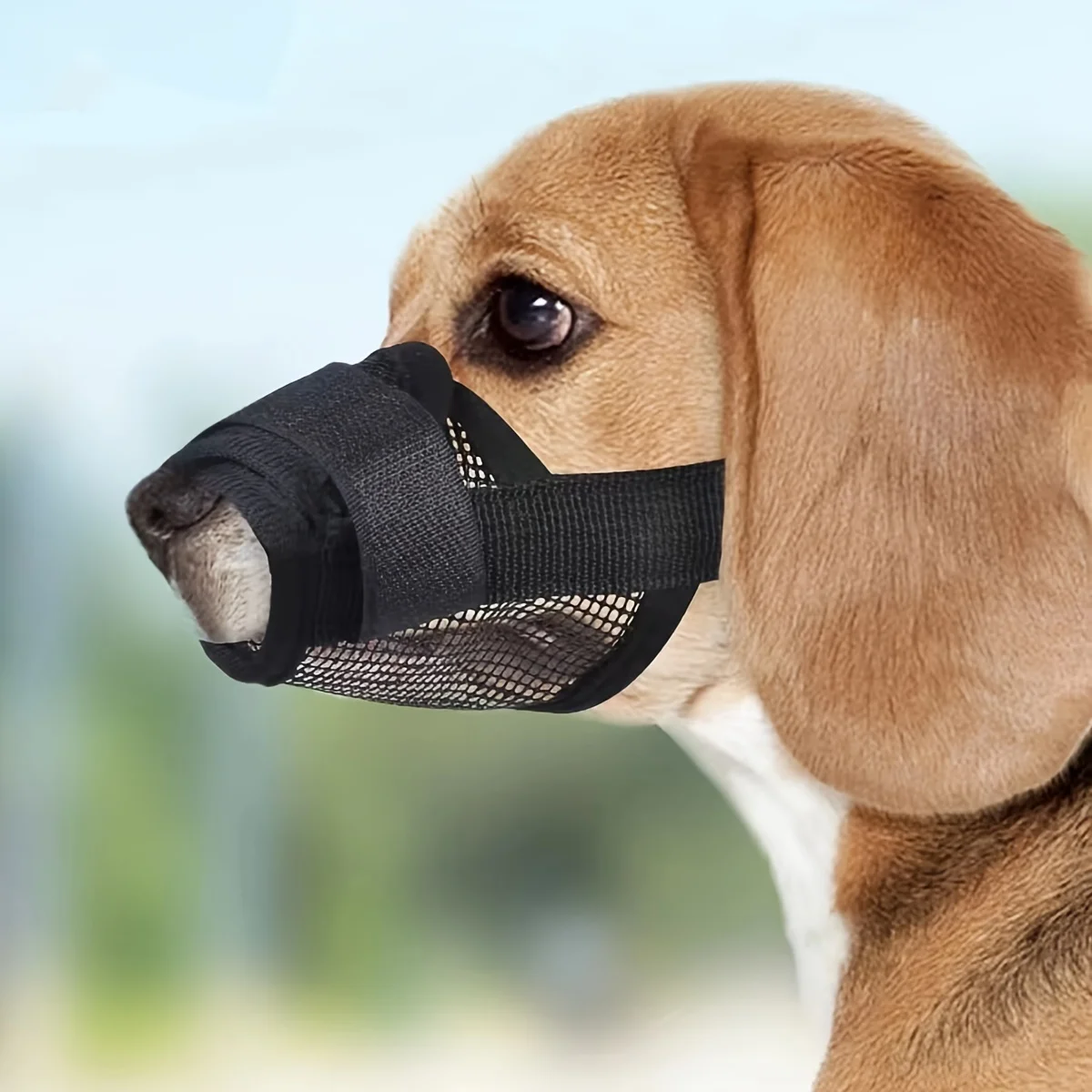 Breathable Dog Mouth Cover Mesh Anti Biting Barking Pet Muzzle Adjustable Straps Doggie Supplies