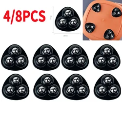 Set of 4 Silent Self-Adhesive Rotating Wheels - 8PCS (Black Steel)