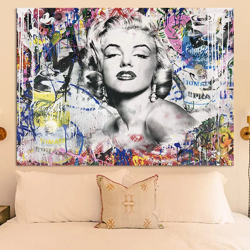 

Гобелен Мэрилин-Монро, украшение для комнаты в эстетике, домашние головные уборы, гобелены, Настенный декор, кавайная декоративная подвеска для спальни