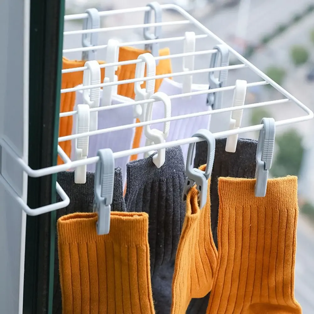 Description Picture 3 of item10 Pcs Portable Plastic Clothes Pegs White/Grey Windproof Washing Pegs Small Clothing Clip for Household