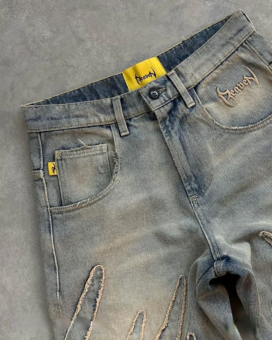 Men's and Women's Jeans Splicing Tattered Striped Overalls Denim Loose Low-rise Wide-leg Pants Retro Hip Hop Harajuku Y2k Baggy 5