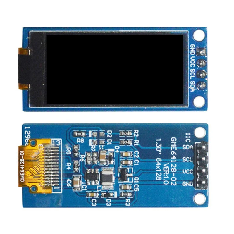 

64*128 COG SH1107 1,3 "вертикальный ЖК-экран IIC модуль для Arduino белый дисплей 1,3 дюймов OLED-дисплей