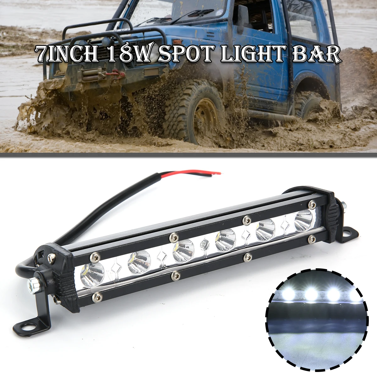 

New 10-30V Car Spot Light Bar 6000K 3600LM High Brightness Automobile Spots/Flood Combo Lamp For SUV 4WD Car Truck