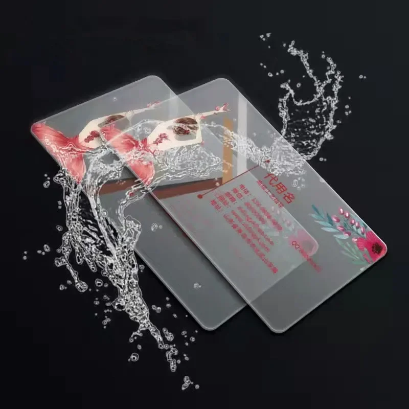 Cartão de Pvc Transparente Personalizado Identidade Plástica Impermeável para Visita de Negócios Cantos Redondos um Lado Adicionar Tinta Branca 200 Pcs 500 Pcs - Imagem 5