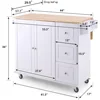 Kitchen Island Cart on Wheels - Portable Kitchen Island with Drop Leaf, Rolling Kitchen Island with Storage 5