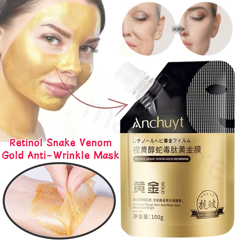 

Retinol Snake Venom Peptide Gold Mask Hydrating Moisturizing Brightening Skin Deep Cleansing Pores Exfoliating Smudge-on Mask