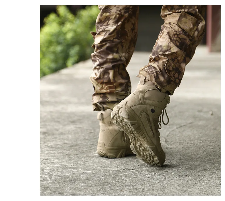 Military Outdoor Cow Suede Ankle Tactical Combat Boots Work Safty for Men Casual Hiking Shoe JX1705_voghion.com
