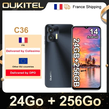 OUTIKEL Smartphone C36 Android 14 24GB (8+16) + 256GB Cellulare Schermo HD 6.56" 50MP+16MP 5150mAh 4G 90Hz